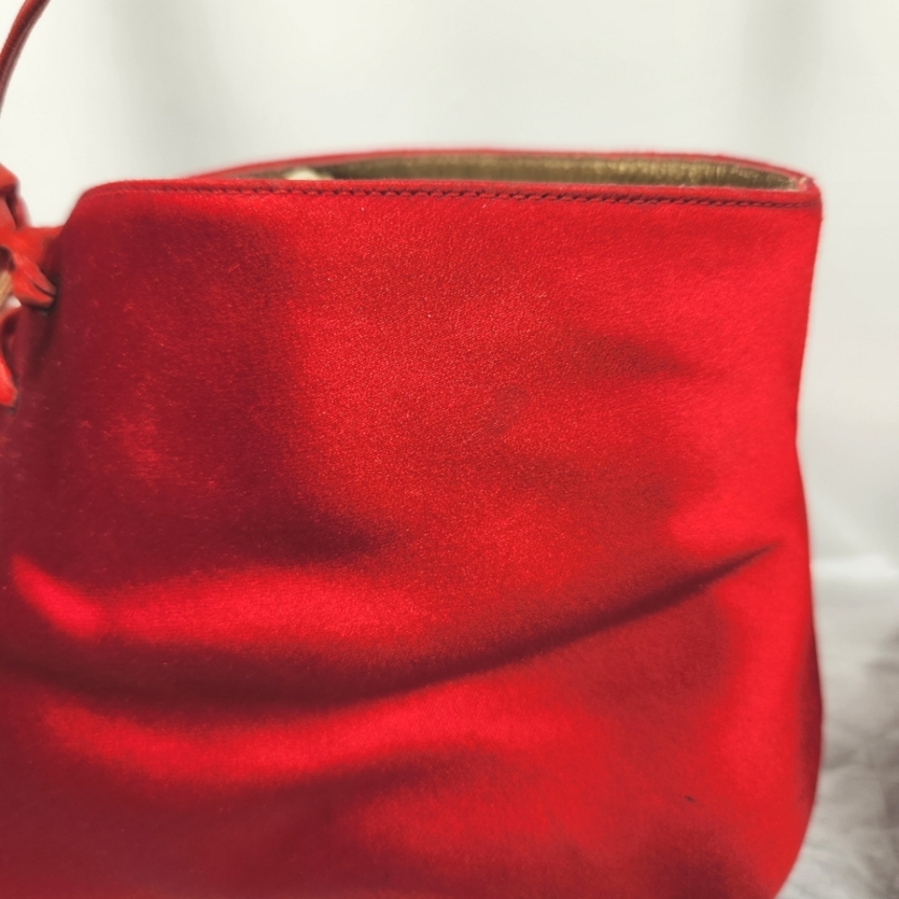 Yves Saint Laurent Rare Vintage Red Satin Freida Leather Ankle Boots Size 7.5M - Picture 9 of 13